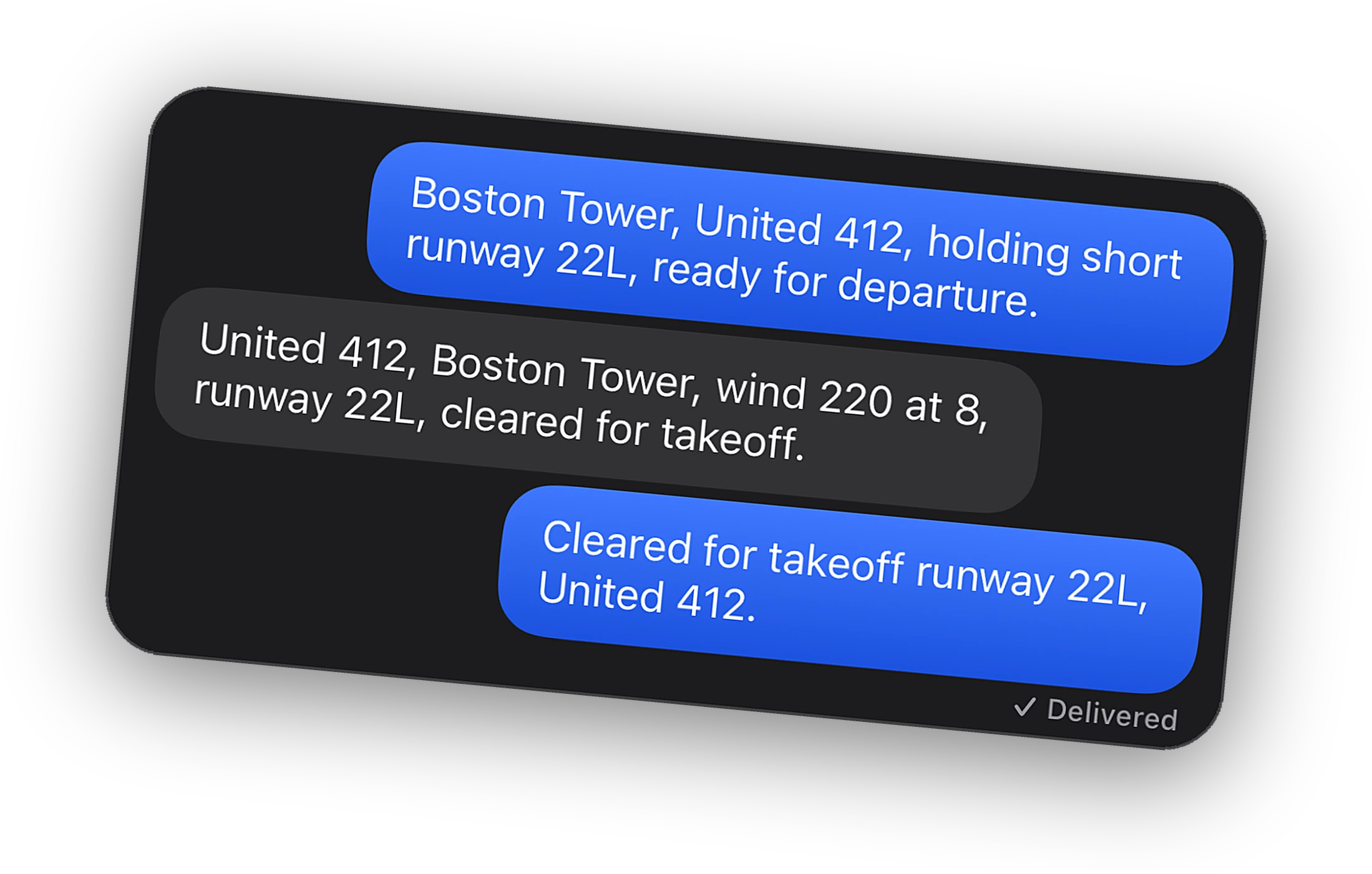 A private message thread with a VATSIM controller in Cobalt Inbox