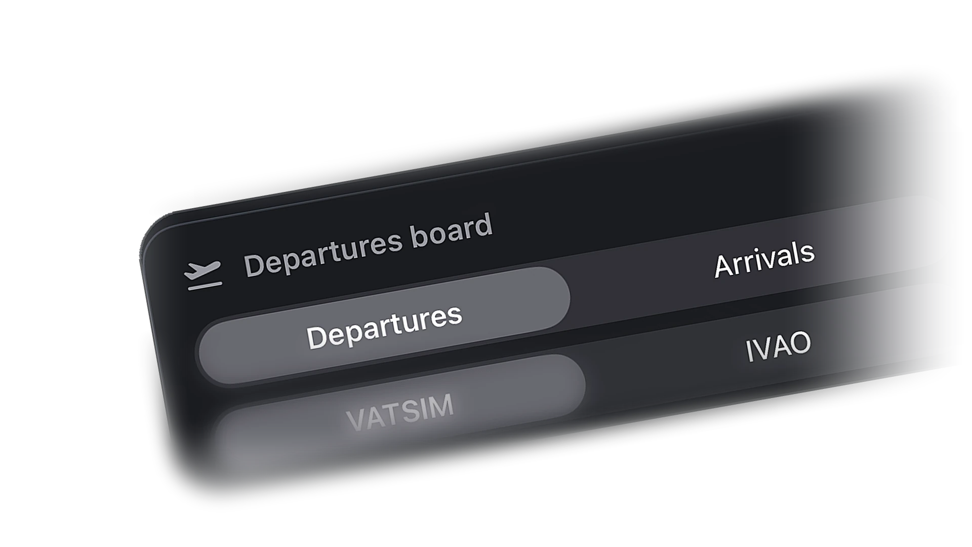 Departures board with airline logos and times
