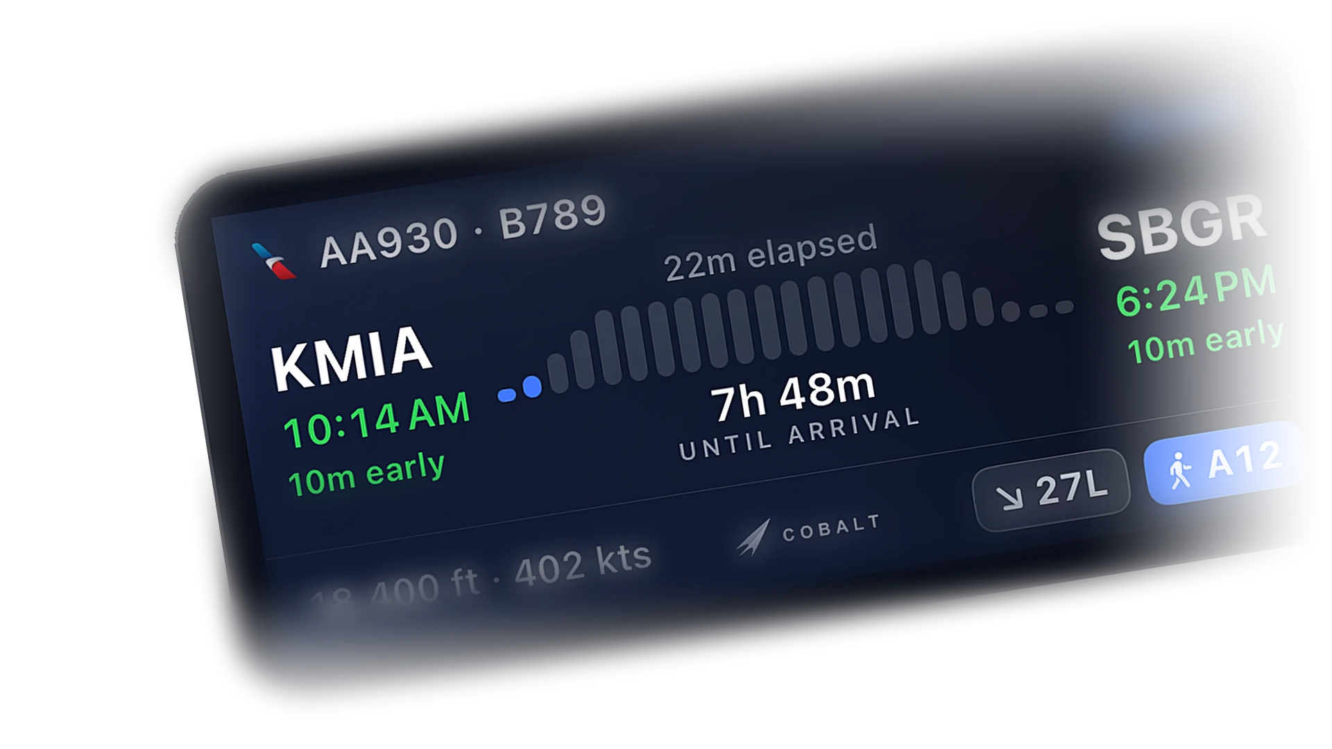 Cobalt Home Screen widget during climb